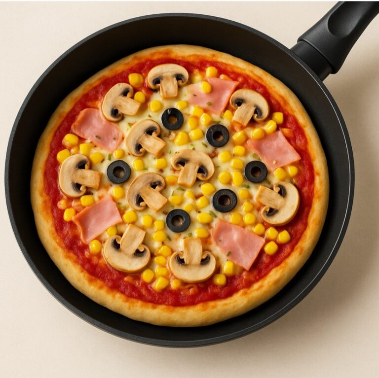 🍕 Recept: Líná pizza z pánve (když tě trouba zradí a hlad je větší než čest)