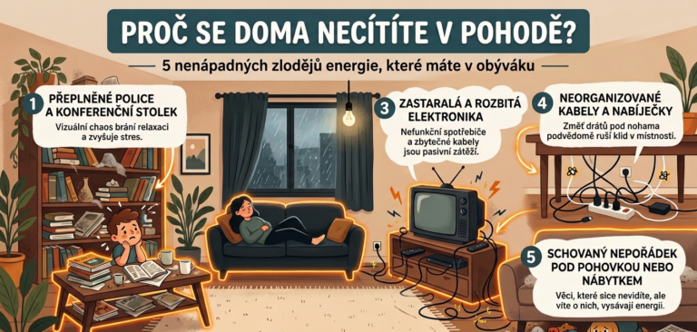 Proč se doma necítíte v pohodě? 5 nenápadných zlodějů energie, které máte v obýváku